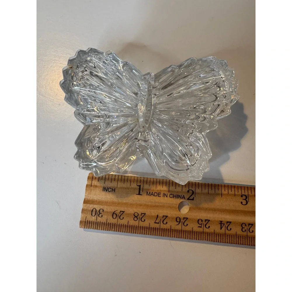 Mini Vintage‎ Gorham Crystal Butterfly Trinket Box